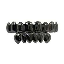 RACHELZ Top And Bottom Teeth Grillz 8/8 Smooth Black 8/6 Hip Hop Smooth Braces Unisex Jewelry Teeth Ornament Daily Gift - Black - View 3
