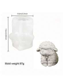 1pc Cute Sheep-Shaped Silicone Mold, Suitable For Making Candles, Soap, Scented Balms, Clay, Plaster, Resin, And Other DIY Crafts And Home Decor; Perfect As A Christmas Gift - Cute Sheep Mold - View 8