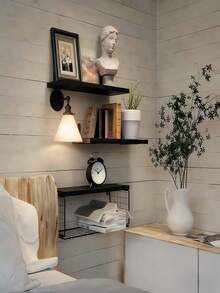 Bathroom Floating Shelves Wall-Mounted No-Drill Multipurpose Bathroom Storage Rack Storage Organizer Rack Sutiable For Wall Mounted Shelf Over Toilet Bathroom Storage Organiser Bathroom Aaccessories Shower Caddy - Multicolor - View 5