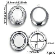 3Pcs Vintage Locket Charms, 304 Stainless Steel Openable Photo Pendant, Charms For Jewelry Making, DIY Necklace Bracelet Making Accessories - Locket Pendant - View 17