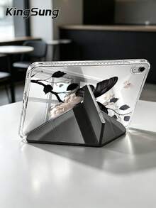 Kingsung Dark Butterfly & Flower Pattern Y-Shaped Folding Acrylic Tablet Case Compatible With Samsung Tablets/Pad Mini6/7/9.7/10.2/10.5/10.9/12.9/Pro 11, 10th Generation, Protective Cover Supports Multi-Angle Adjustment, Six Ways To Place The Bracket, Built-In Pen Slot, Anti-Drop Protection, Automatic Wake/Sleep.Compatible With Kindle Paperwhite 12th Gen 2024,Kindle 11th Gen 2022,Clara Colour. - Multicolor - View 6