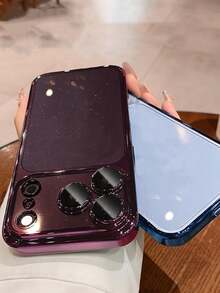 新款奢華亮片電鍍 PC 透明手機殼,適用於 iPhone 18ProMax 18Pro 17ProMax 17Pro,防震硬殼背蓋 - 遠峰藍 - 查看 3