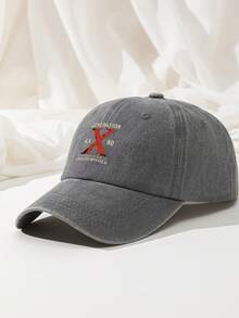 1 mũ lưỡi trai unisex phong cách retro in chữ Generation X, vải polyester giặt wash, mũ chống nắng ngoài trời casual điều chỉnh được - A - Xem 2