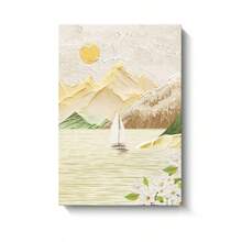 Modern Minimalist Cream Style 3-Piece Landscape Painting, Textured Oil Painting Print, Wall Art For Apartment, B&B, Hotel - Multicolor - View 8