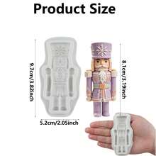 1PC 3D Nutcracker Soldier Silicone Mold, Christmas Fondant Mould Set For Cake Decorating - Beige - View 3
