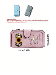 Fashionable Women's Wallet With Cross And God Flower Patterns, Featuring A Ribbon Heart CrossDesign,A Long Hand-Held Bag, An Exquisite Large Capacity Wallet, A Pocket Phone Bag That Can Store Documents, Photos, Cash, And Bank Cards,Wallet Accessories - Multicolor - View 9