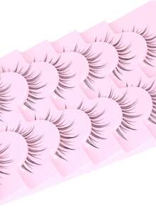 New 7 Pairs Cartoon Style False Eyelashes, Natural Makeup Effect, Anime Style, Seamless Transparent Stem, Natural Cartoon False Eyelashes, Korean & Japanese Cosplay False Eyelashes, Suitable For Various Occasions - Black - View 5