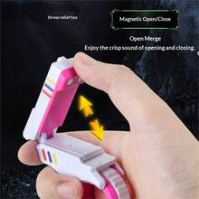 Rotating Ratchet Creative Finger Fidget Ring, Multiple Ways To Play! Rotating Ratchet Produces Crisp Mechanical Sound, Smooth Opening And Closing Operation, Portable Ring Design For Carrying Anywhere, Relieve Stress During Work, Commute, And Class Breaks, Essential Gadget For Toy Enthusiasts. - Multicolor - View 7