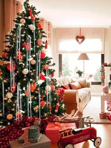 3000pcs Silver Christmas Tree Tinsel Foil Fringe Icicles- Christmas Tree Iridescent Tinsel Vintage Style Christmas Icicle Tinsel Strands Plastic Reflective Hanging Decorations For Christmas Tree, Window, Stair - Multicolor - View 4