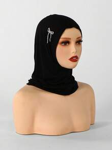 1PC/2PCS Women's Fashionable Convenient Solid Color Muslim Hijab, Elegant Comfortable Simple One Size Lightweight Underscarf, Crystal Linen Headwrap, Slouchy Headscarf, Suitable For Daily Wear - Crystal Linen Convenient Headband - View 41