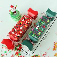 12pcs/Set, 3 Styles Candy‑Shaped Gift Boxes With Snowman, Santa Claus And Reindeer Patterns. Suitable For Halloween And Christmas, Creative Gift Packaging, Cute Party Gift Containers. - Multiple Styles - View 6