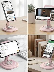 360° Rotatable Foldable Phone Stand Phone Holder Metal Rotating Phone/Tablet Stand Holder Tablet Desktop Stand For Office Camping Home Room Decor School Supplies Home Decor Travel Essential Phone Accessories - Multicolor - View 9