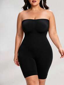 2pcs Jumpsuit Pembentuk Tubuh Wanita Ukuran Plus Pengontrol Perut dan Pengangkat Bokong Warna Hitam Tanpa Tali dan Tanpa Jahitan - MultiWarna - View 4