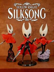 1Pc Hollow Knight Silksong Collectible PVC Figure Statue Red Cape Dynamic Pose Game Character Model Ornament Exquisite Detailed Desktop Display Decor Collectible Toy Ideal Birthday Fan Gift For Gamer Anime Enthusiasts Shelf Tabletop Decoration - Multicolor - View 2