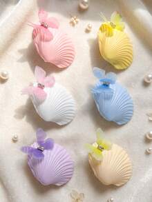 3/6/12pcs/Set 3D Shell Butterfly Hair Clips, Sweet Hair Accessories - Suitable For Girls And Women, Perfect For Daily Wear, Travel, Vacation And Dates - Multicolor - View 3