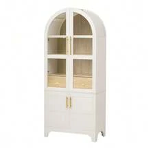 Highboard With Adjustable Shelves And Drawer, Kitchen Cabinet With Fluted Glass And Ample Storage, Ideal For Dining Room, Living Room, And Kitchen - White - View 6