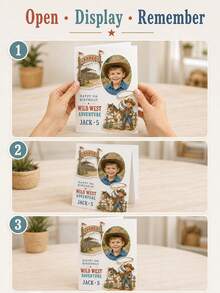 Personalized Birthday Card, Kids Character Design With Cowboy, Construction, Firefighter And Little Police Themes, Custom Celebration Card For Birthday Parties, Children's Gift Giving, Young Dreamers, And Everyday Special Moments - Multi-color - View 3