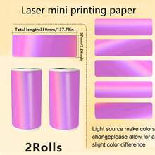 1/2 Roll 57mm X 3.5m Continuous Colored Self-Adhesive Thermal Printing Paper, Holographic Laser Thermal Label Paper Suitable For Mini Meow Machine/Ailibear Color Wrong Question Printing Sticker Paper Roll, Self-Adhesive Label Photo Paper - 57mm Printing Paper - View 28