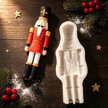 Nutcracker Silicone Mold Set, Christmas Soldier Fondant Mould, Baking Tool For Cake Decorating - Beige - View 2