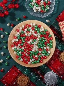 30/60pcs Christmas ABS Faux Pearl Charm Pendant Mix Color Rhinestone Spacer Beads For Jewelry Making DIY Bracelet Christmas Decoration - Christmas Pendant - View 5