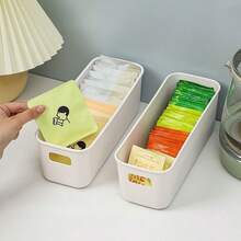10pcs Stackable Plastic Storage Boxes With Handles, Suitable For Office, Home, Wardrobe, 5pcs/2pcs Multi-Functional Storage Baskets, Durable Containers For Socks, Underwear, Stationery, Cosmetics, Space-Saving Drawer-Style Storage Boxes - White - View 7