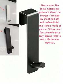 1pc/10pcsBathroom Cabinet Hook Home Storage Rack, No Drill Over Cabinet Door Hanging Hook, Punch Free Space Saving Hanger For Bathroom Cupboard Kitchen Cabinet To Hang Towels Sponges Keys And Daily Small Household Items - Multicolor - View 9