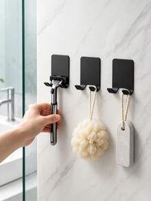2pcs Self-Adhesive Razor Hooks, Drill-Free Wall Mount Razor Holder, Strong Adhesive Waterproof Hooks, Bathroom Shower Razor Storage Organizer Accessories - Multicolor - View 5