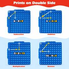 Digital Press-Down Chessboard Math Enlightenment Game Board Toy, Children's Multi-Function Early Education Arithmetic Teaching Aid, Complete Set Includes Blue Press-Down Chessboard + Double-Sided Formula Flash Cards, Chessboard Front And Back Dual Card Slots With Double-Sided Printed Cards For Easy Self-Check Learning, Soft Press-Down Bubble Stress Relief Fun, Escape Paper-Based Exercises, Intuitively Master Number Operation Logic, Thickened Material With Rounded Edges To Protect Little Hands, Preschool To Elementary School Home Classroom Parent-Child Interactive Teaching Aid, Learning Through Play To Enhance Math Interest, Back To School Gift Educational Toy - Multicolor - View 2