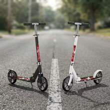 Non-Electric Folding Two-Wheeled Scooter/Scooter For Adults - Folding Giant Scooter With Brake, Durable Metal Housing, Cat Polyurethane (Non-Electric), Random Colour - Multicolor - View 3