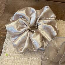 1pc/2pcs Korean Vintage Floral Ribbon Scrunchie Hair Tie For Women, 2025 New Large Ponytail Bun Hair Accessory - Multicolor - View 2