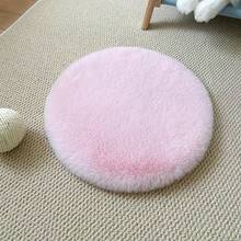 1pc Nordic Style Light Color Solid Minimalist Modern Round Faux Rabbit Fur Fabric Soft Round Decorative Rug, Photo Prop Washable Fabric, Create Cozy And Atmospheric Home Decor - Multicolor - View 13
