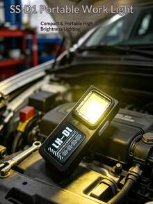 2/1 buah Lampu Kerja COB Magnetik, Senter Mini Isi Ulang USB-C, Senter Saku Bebas Genggam dengan Klip Belakang, Lampu Peringatan Merah Biru untuk Berkemah di Luar Ruangan dan Perbaikan Mobil - Senter lampu kerja mini - View 6