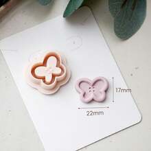 Mini Cute Button Shaped Polymer Clay Cutters, Flower, Butterfly, Rabbit, Heart, Star, Gourd, Four-Leaf Clover Clay Cutter Set, DIY Soft Clay Earrings, Jewelry Making, Pendant Keychain Handmade, Suitable For Resin Crafts, 3D Printing Process, Clean Cut, Reusable Handmade Tools - Mini Cute Button - View 5