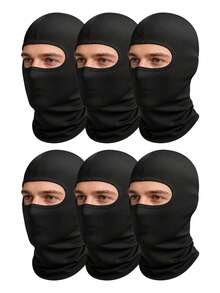 1/2/3/6pcs Unisex Solid Color Balaclava Head Mask, Windproof And Dustproof, Suitable For Daily Cycling, Motorcycle, Hiking, Climbing, Skiing, Outdoor Activities And Travel Decoration - Multicolor - View 10