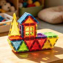 Magnetic Building Blocks - Colorful Window & Small Car Toys, STEM Toys, DIY Creative Toys For Kids, Perfect Birthday Gift (Random Color) Halloween Christmas Thanksgiving Holiday Gift Best Birthday Gift - Multicolor - View 4