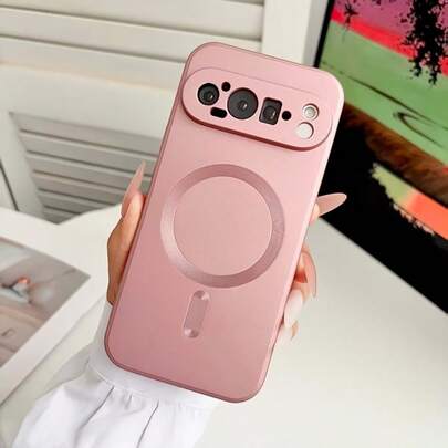 High Quality Solid Color All-Inclusive Electroplated Magnetic Phone Case Suitable For 11 Pro XL 7A 8 9 10 Pro XL With Wireless Charging Function. For Galaxy Z FLIP3 4 5 6 7 ,Made Of Soft TPU Material, Stylish And Beautiful
