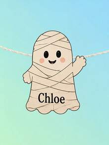 Custom Text Ghost Banner, Personalized Halloween Party Garland With Ghost Characters, Name Bunting For Halloween Parties, Home Decor, Trick Or Treat Celebration Decoration, Halloween Party Banner, Custom Ghost Garland For Kids And Adults. - Multicolor - View 14
