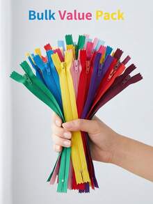 1/20pcs Nylon Zippers, Suitable For DIY Sewing Crafts, Can Be Used To Make Or Repai Cothes, Bags, Pet Cothing. Storage Bags, Wristbands, Etc, (Random Color) - Multicolor - View 3