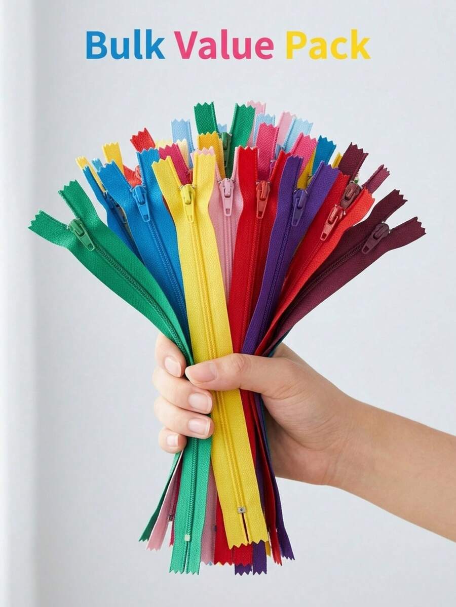 1/20pcs Nylon Zippers, Suitable For DIY Sewing Crafts, Can Be Used To Make Or Repai Cothes, Bags, Pet Cothing. Storage Bags, Wristbands, Etc, (Random Color)