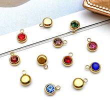 12pcs Stainless Steel Diamond Twelve Birthday Pendant Jewelry Making DIY Earring Pendant Various Design Charms For Jewelry Making Bracelets Necklace - Multicolor - View 4