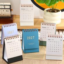 1pc 2027 Desktop Calendar, Monthly Mini Desktop Calendar, Morandi Style Calendar Desktop Memo Notepad Ornament, Suitable For Home Office, Schedule Tracking, Work Planning - Multiple Styles - View 2