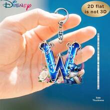 Disney Stitch Letter Embroidered Keychain, 26 'A-Z' Floral Cartoon Patterns, Acrylic Pendant With Chain, Suitable For Bags, Keys And Car Keys, Travel Accessory Gift, Cute Floral Keychain Design, Smooth Surface, Keychain, Decorative Keychain, Cartoon Keychain, Christmas Gift, Fan Gift, 2D Flat Gift, Holiday Gift, Home Decor - Multicolor - View 27