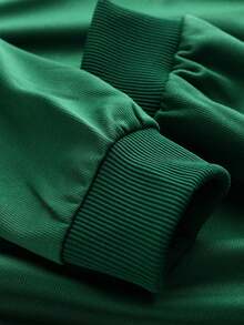 Boys Fashion Racing Print Crew Neck Sweatshirt + Cargo Pants Long Trousers, Autumn/Winter Daily 2pcs Set - Dark Green - View 11