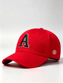 1pc Letter A Embroidered Side Cross AR Printing Hats For Men, Adjustable Design, Perfect For Parties, Hiking, And Sun Protection - Multicolor - View 14