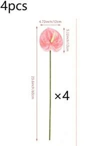 8/4/1pc Artificial Pink Anthurium, Faux Anthurium, Plastic Long Stem Artificial Plant, Suitable For Party, Home Vase Decoration, Wedding Table Arrangement, Indoor Decor, DIY Bouquet, Women's Gift, Banquet, Event Floral Arrangement, Dining Table, Living Room Decoration, Live Streaming Backdrop, Store Display, Homestay Soft Furnishing - Light Pink - View 12