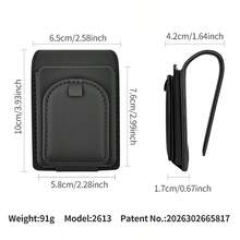 Car Sunshade Magnetic Fashion Glasses Clip, Microfiber Multifunctional Eyeglass Frame, With Card Slot, General Motors Internal Storage Eyeglass Card Ticket - 2613 - View 11
