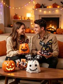 50 buah Kantong Permen Plastik Halloween, Kantong Hadiah Telinga Kelinci Selamat Halloween, Perlengkapan Pesta Halloween (Tidak Disarankan Untuk Menyimpan Permen Tanpa Pembungkus) - beraneka warna - View 4