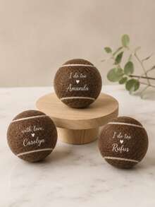Personalized Tennis Ball, Personalized Pet Dog Toy Ball, Customizable With Your Name, Christmas/Birthday Gift, High Elasticity, Beginner Training, Matching, Pet Massage Ball, Chew Toy, Custom Logo Tennis Ball Accessory, Pet Stress Relief Product - Multicolor - View 4