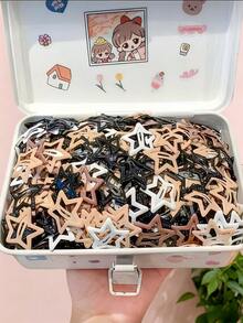 10/50/100/200件組 Y2K 咖啡色星星髮夾，甜美髮飾，適合女孩與女性，日常必備 - 彩色 - 查看 4