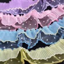 1# Double Layer Pleated Polka Dot Lace Mesh 5.5cm Women's Fabric Art Lace Ribbon Silk DIY Gift Wrapping Material - Multicolor - View 23